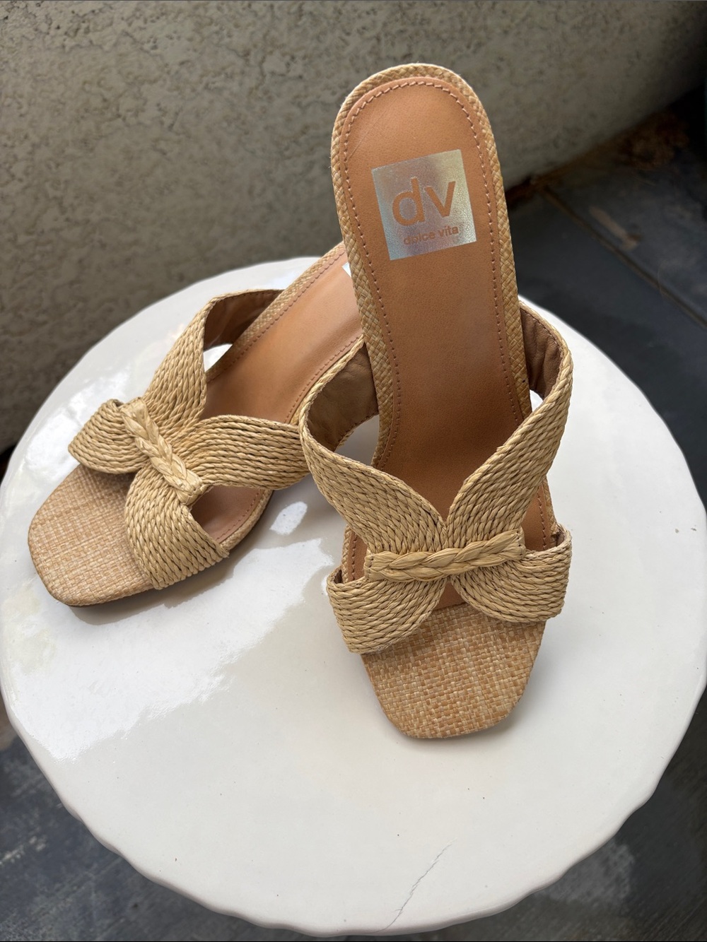 DV by Dolce Vita Natural Braided Raffia Slide Mules SZ 8 - Picture 4 of 7